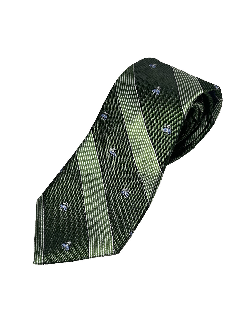 Brooks Brothers Golden Fleece Hanging Sheep Logo Silk Green Necktie Silk Tie VTG